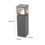 Snowflake Solar LED Bollard Light – Modern Outdoor Pathway Lamp in Black