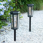 Hexagonal Solar LED Lawn Lights with Motion Sensor, Set of 2