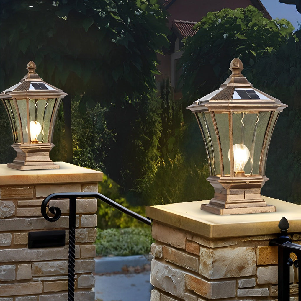 Vintage Retro Solar Fence Light Ha084360