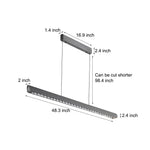Long Linear Brushed Aluminum Led Island Pendant Lamp