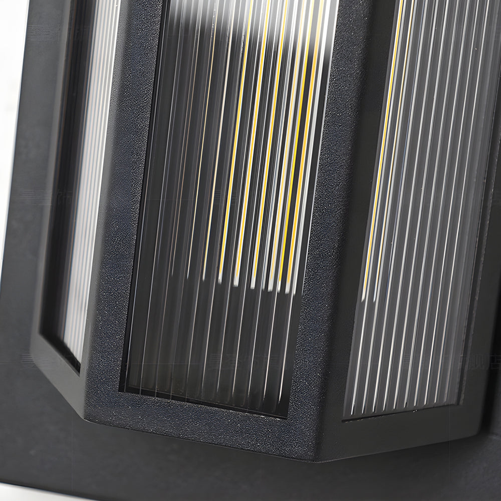 Black Rectangular Transparent Acrylic Led Outdoor Wall Lights