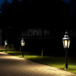 European-Style LED Pathway Lamp Post in Black for Garden and Courtyard
