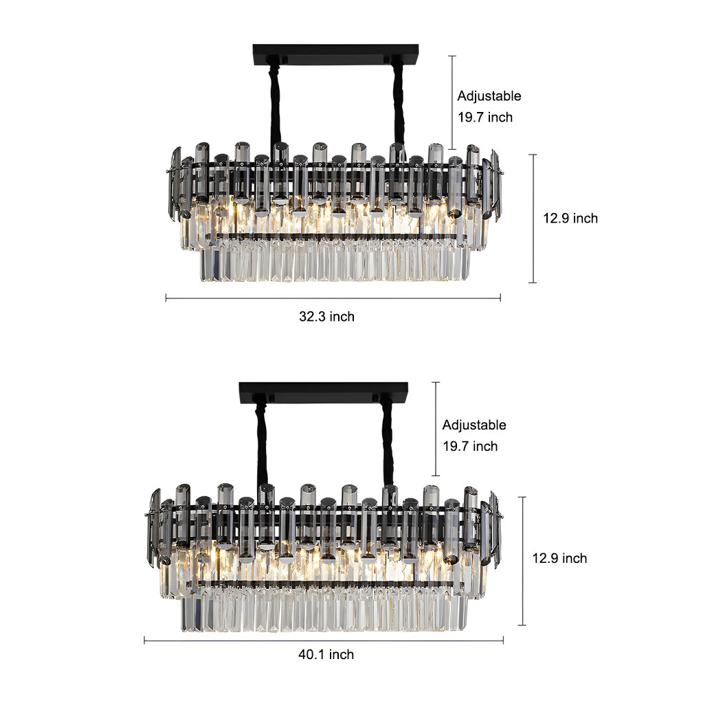 Rectangular Crystal Chandelier Ha091692