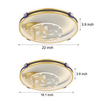 Round Acrylic Feathers Three Step Dimming Led Modern Ceiling Light Fixture