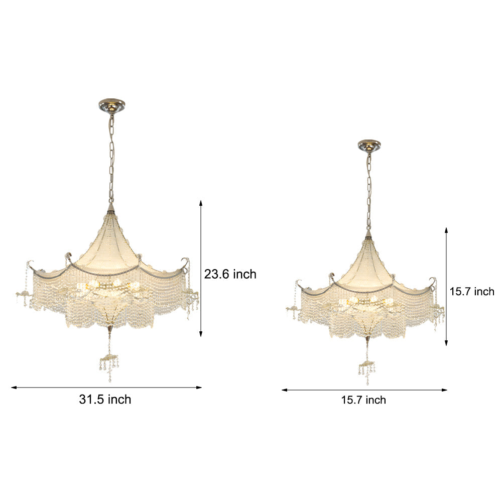 Elegant Pagoda Crystal Chandelier With Led Dimming Elegant Chrome Finish