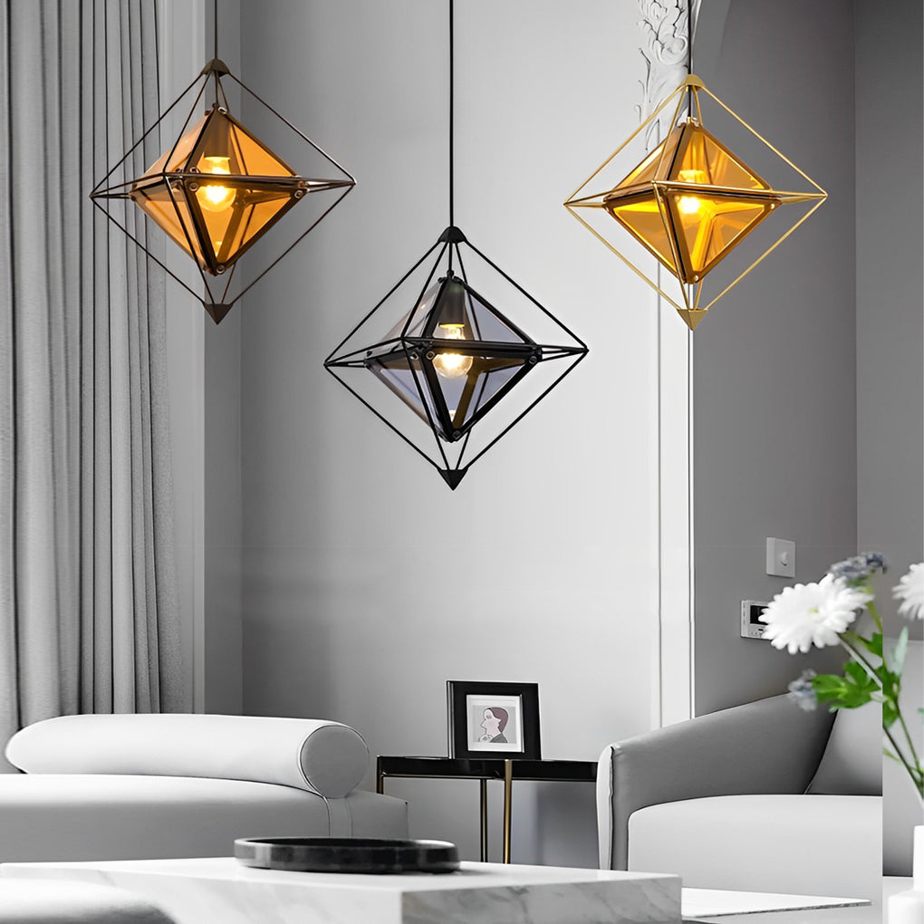 Geometric Glass Pendant Lights Li002220