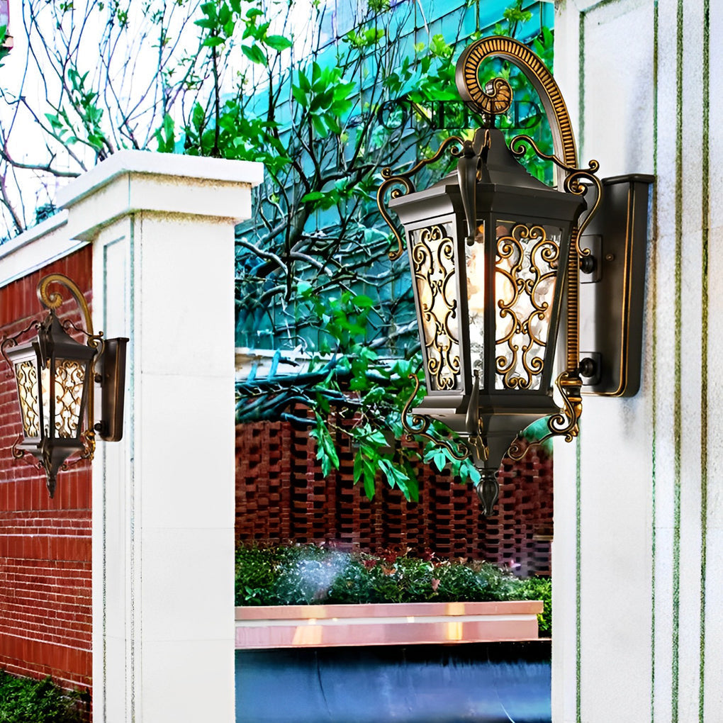 Retro Pattern Outdoor Wall Lamp Ha083047