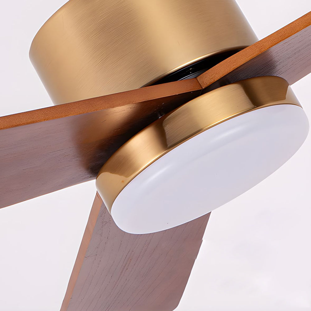 42 52 Led 3 Blades Wood Ceiling Fan Light With Remote