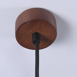 Double Glass Lampshade Wood Brown Pendant Light Li002713
