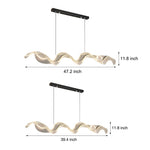 Long Strip Waves Acrylic Ribbon Streamers Led Modern Dining Room Lights