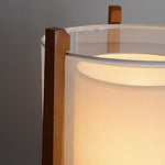 Rustic Japanese Style Wood Standing And Double Shaded Led Floor Lamp