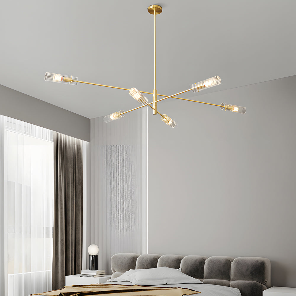 Industrial Sputnik Chandelier Copper Linear Pendant Lights 6 8 Light