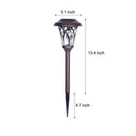 Waterproof Metal Glass Led Retro Modern Solar Powered Lawn Lights