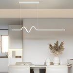 Aurelle Wave LED Pendant Light – Minimalist Nordic Chandelier with Stepless Dimming