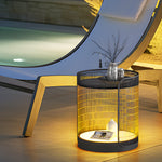 19 Inch Led Open Mesh Outdoor Floor Lamp With Table