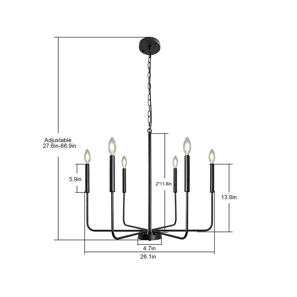 6 Lights Candlestick Chandelier Ha098569