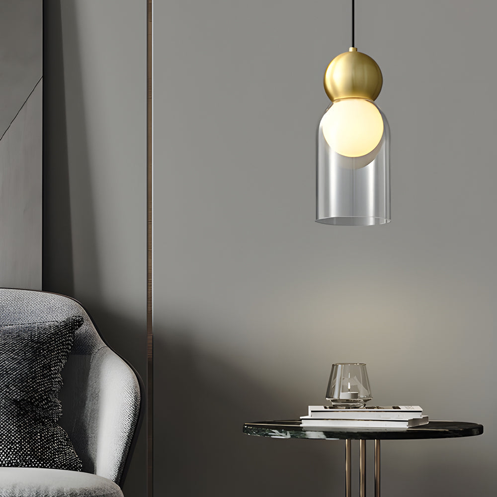 Glass Gourd Creative 3 Step Dimming Copper Luxury Modern Pendant Lights Li002741