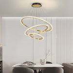 2 3 Rings Adjustable Luxury 3 Step Dimming Modern Chandelier Hanging Lights