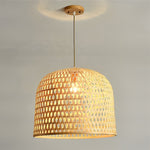 Handwoven Bamboo Pendant Light | Natural Illumination for Modern Interiors