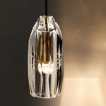 1 Light Clear Single Geometric Pendant With Crystal Accents