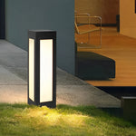 Modern Black Solar Bollard Lights for Pathways & Courtyards