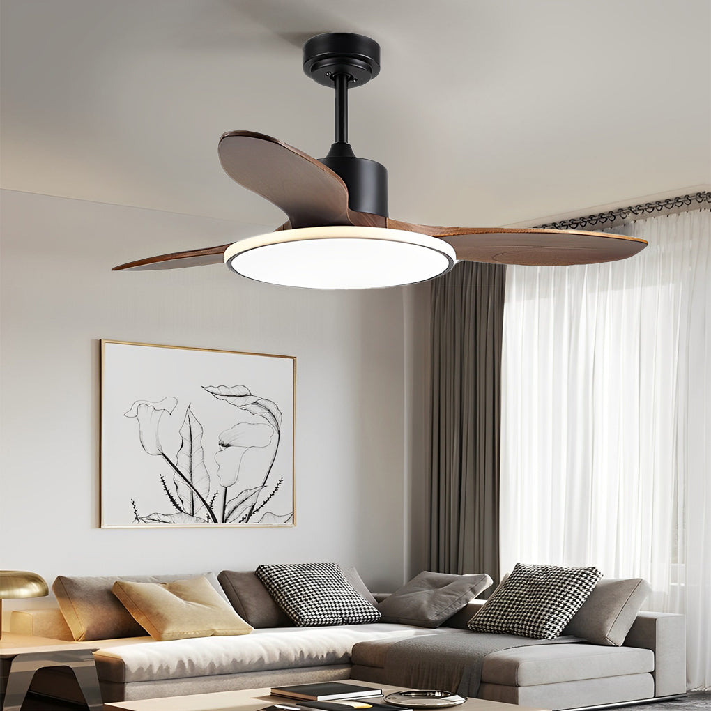 Wood Mute Led Nordic Ceiling Fans Ha079314