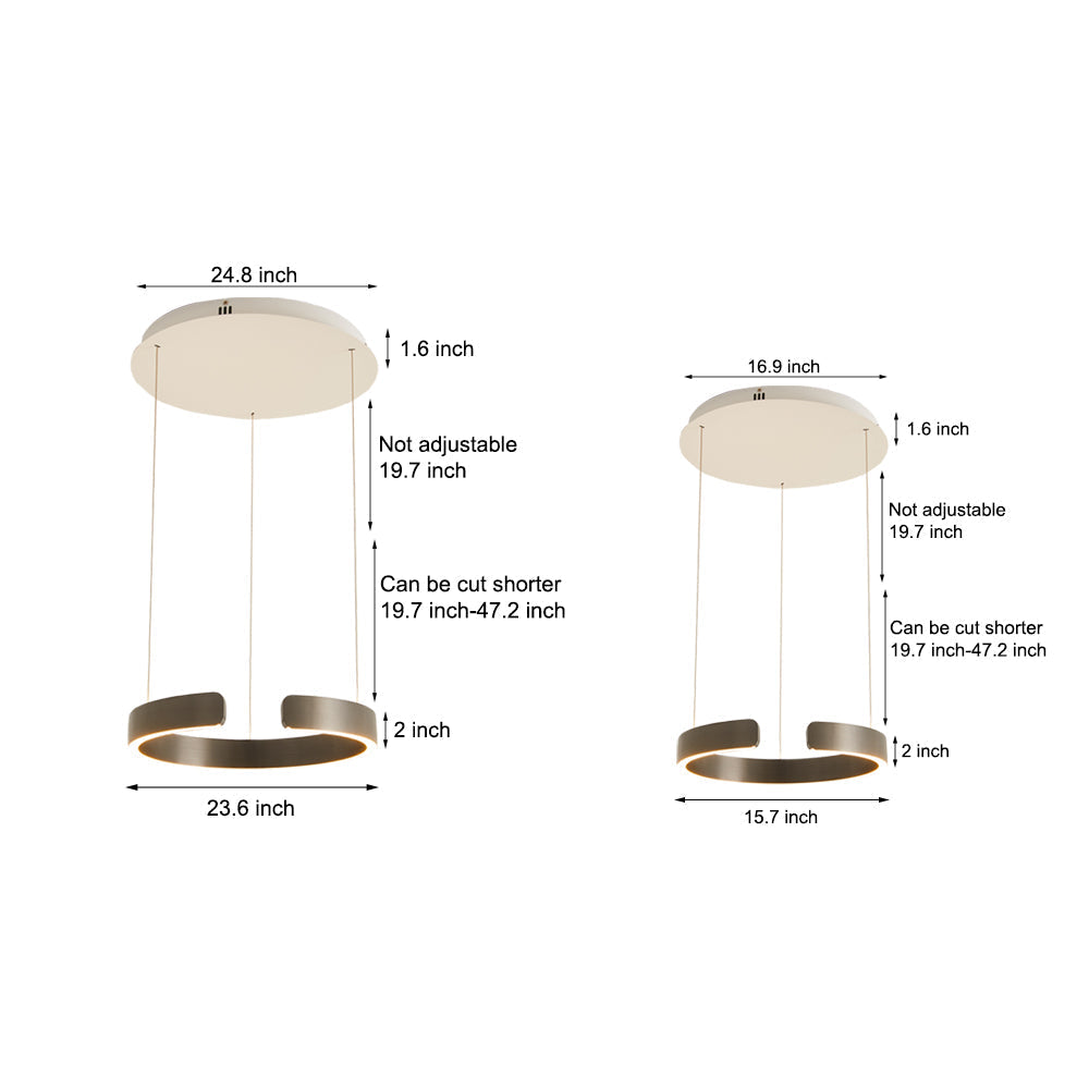 Modern C Shaped Pendant Light With Adjustable Height
