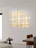 Geometric Linear LED Wall Sconce in Gold for Modern Interiors