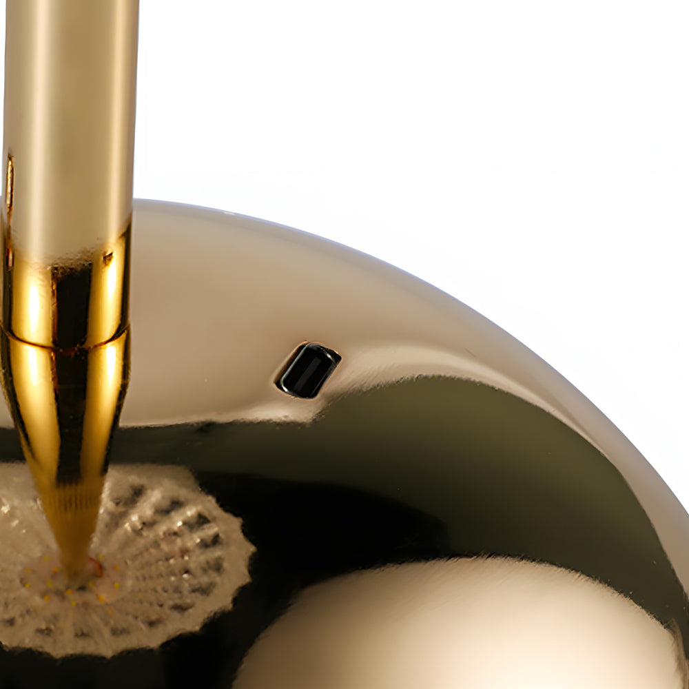 Battery Operated Led Brushed Brass Metal Table Lamp