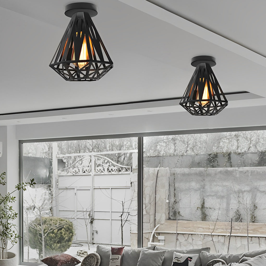 Retro Cage Led Ceiling Light Ha085021