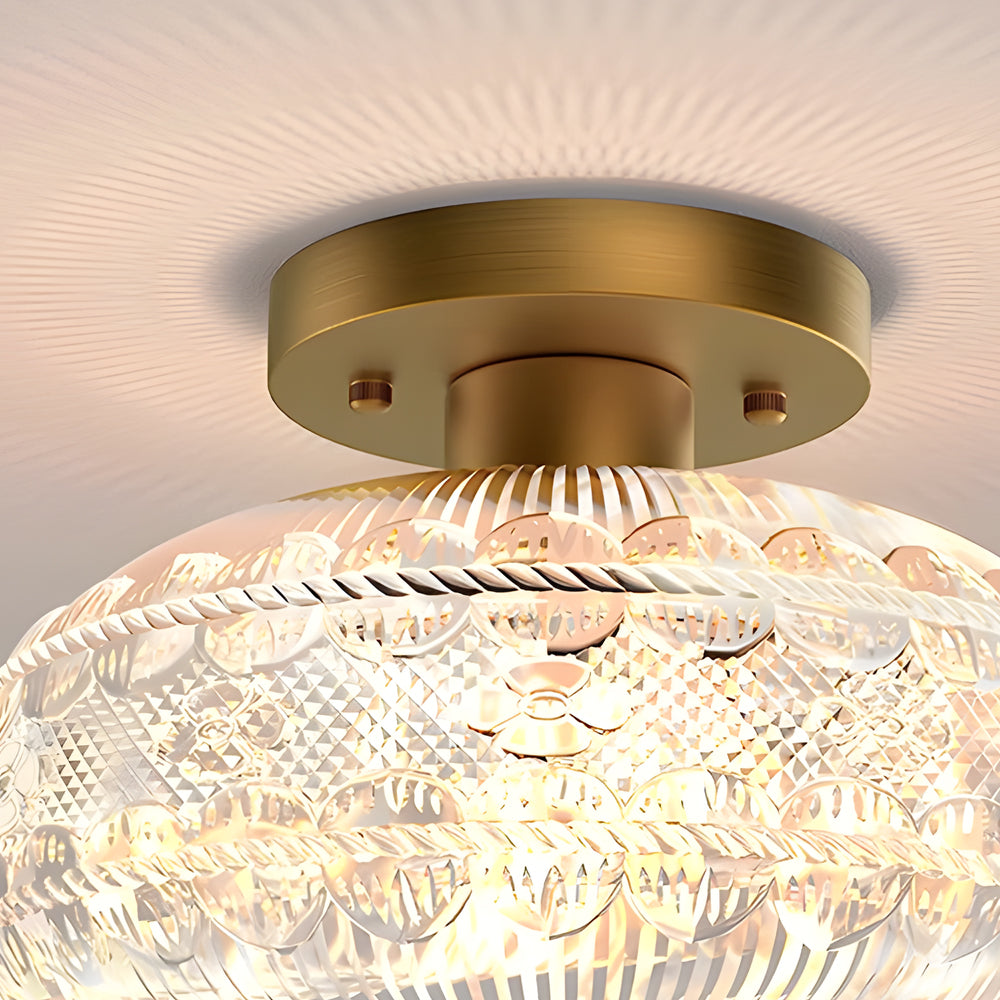 Acrylic Lantern Shade Luxury Matte Metal American Ceiling Lamp