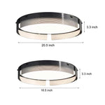 16 5 20 5 In Round Black Stripe Glass Led Flush Mount Light