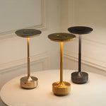 Plated Metal Slender Cordless Ufo Alien Table Lamp