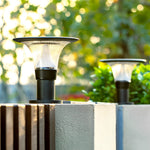 Round Black Solar Fence Post Light Ha082917