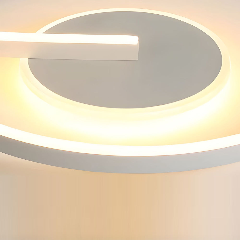 White Black Open Ring Circle Ceiling Lamp Led Bedroom Flush Mounted Ceiling Light