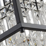 Trapezoidal Black Metallic Crystal Dining Room Chandeliers 2 Sizes