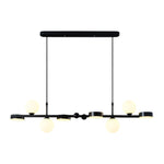 6 8 Light 3Step Dimming Glass Ball Led Long Dining Room Chandelier