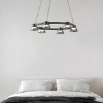 Ring Led Pendant With Smoke Gray Glass Shades