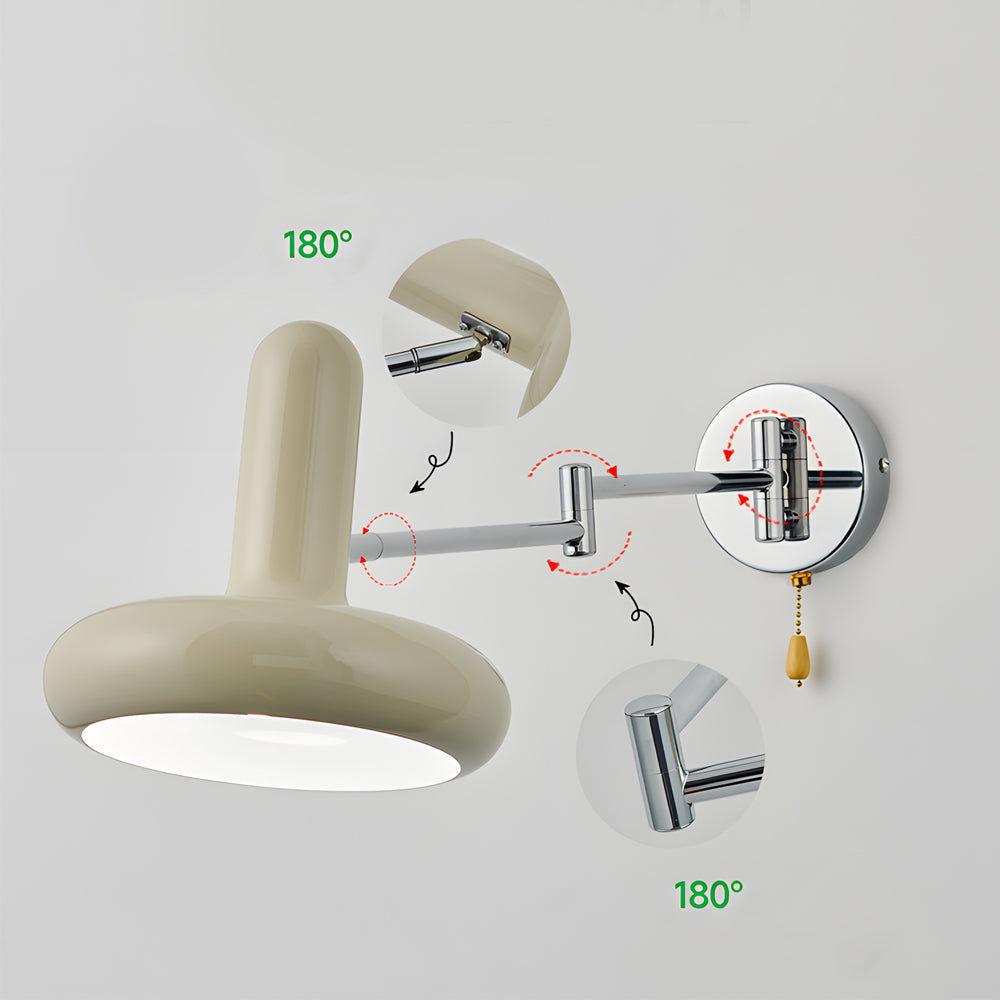Creative Glass Swing Arm 3 Step Dimming Dimmable With Remote Wall Lamp