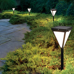 Modern Solar LED Pathway Post Light – Black Metal & Acrylic Outdoor Landscape Lighting