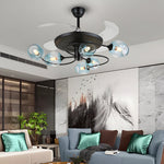 41 In 4 Blades Ceiling Fan Lights With 6 8 Light Glass Shades Remote Control