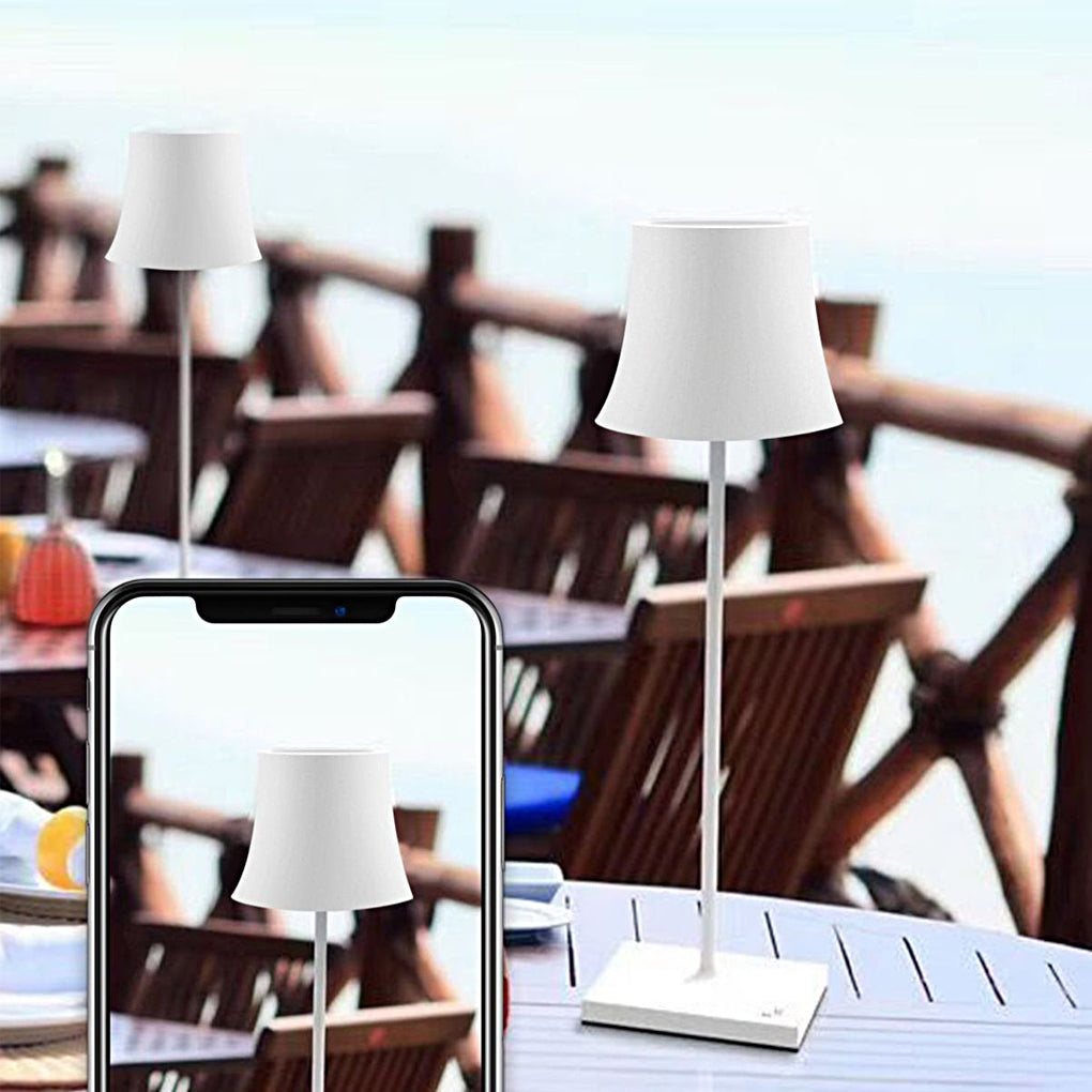 15 Inch Cordless Modern Cool Hue Metal Table Lamp Black White
