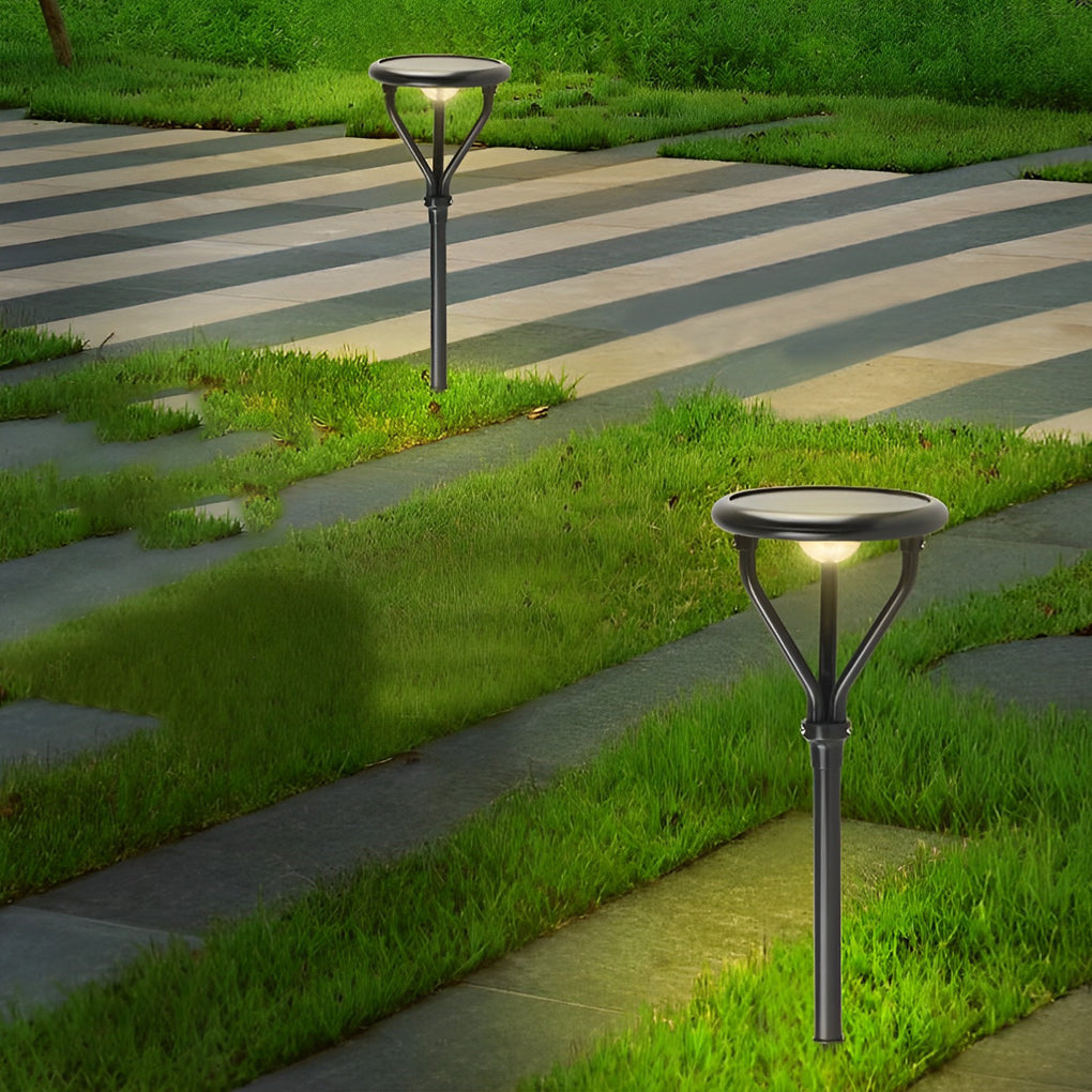 Round Led Solar Lamp Post Ha085260