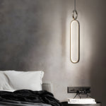 Minimalist Long Oval Rings 3 Step Dimming Led Copper Modern Pendant Lights Li002746