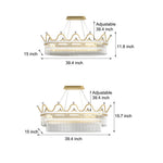 1 2 Layers Long Oval Crystal Crowns Three Step Dimming Modern Chandelier