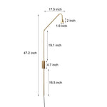 Swing Long Arm Austere Wall Lamp Black Gold
