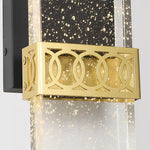 Bubbles Crystal LED Outdoor Wall Sconce – Modern Waterproof Black Aluminum Light