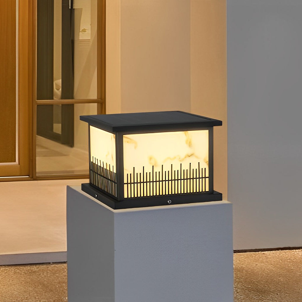 Square Solar Fence Post Lights Ha085236