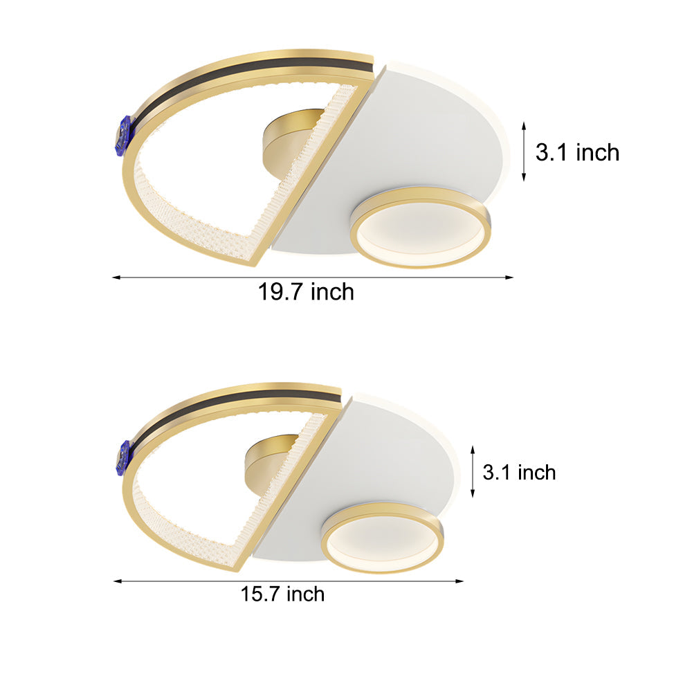 Semicircular Splicing Acrylic Three Step Dimming Modern Led Ceiling Lights