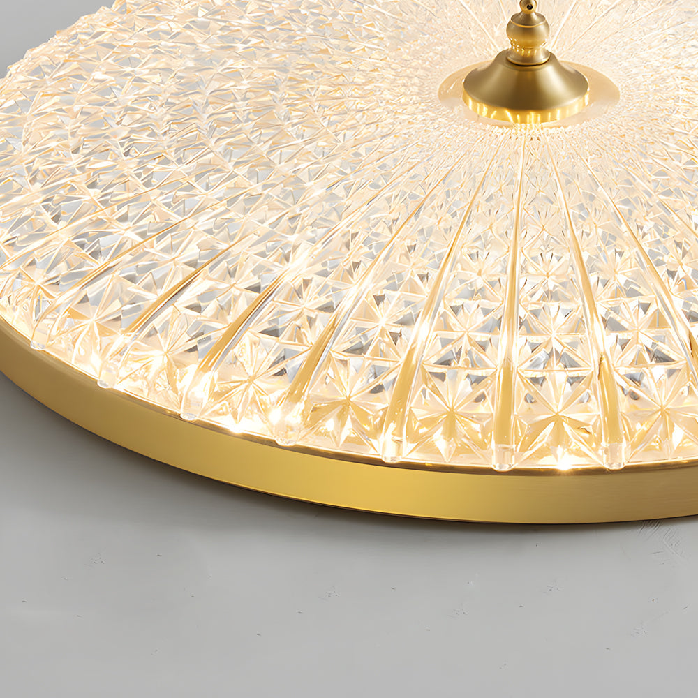Round Sparkle Glass Led Flush Ceiling Light